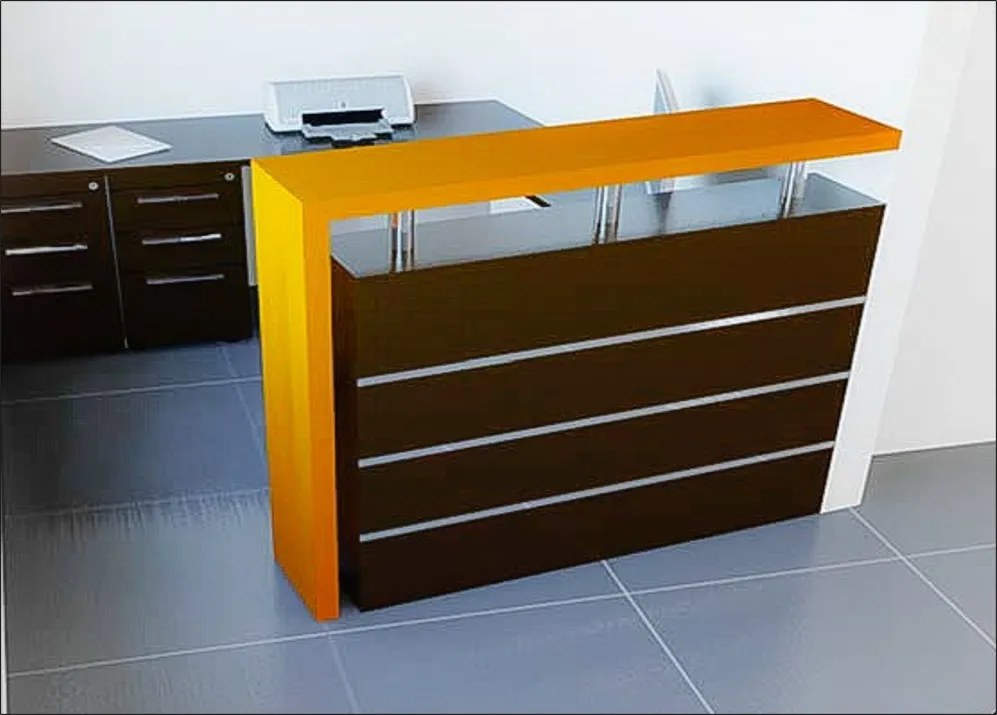 Counters en melamina, enchapados o pintados color madera con detalles en acero inoxidable – GM Proyectos Generales