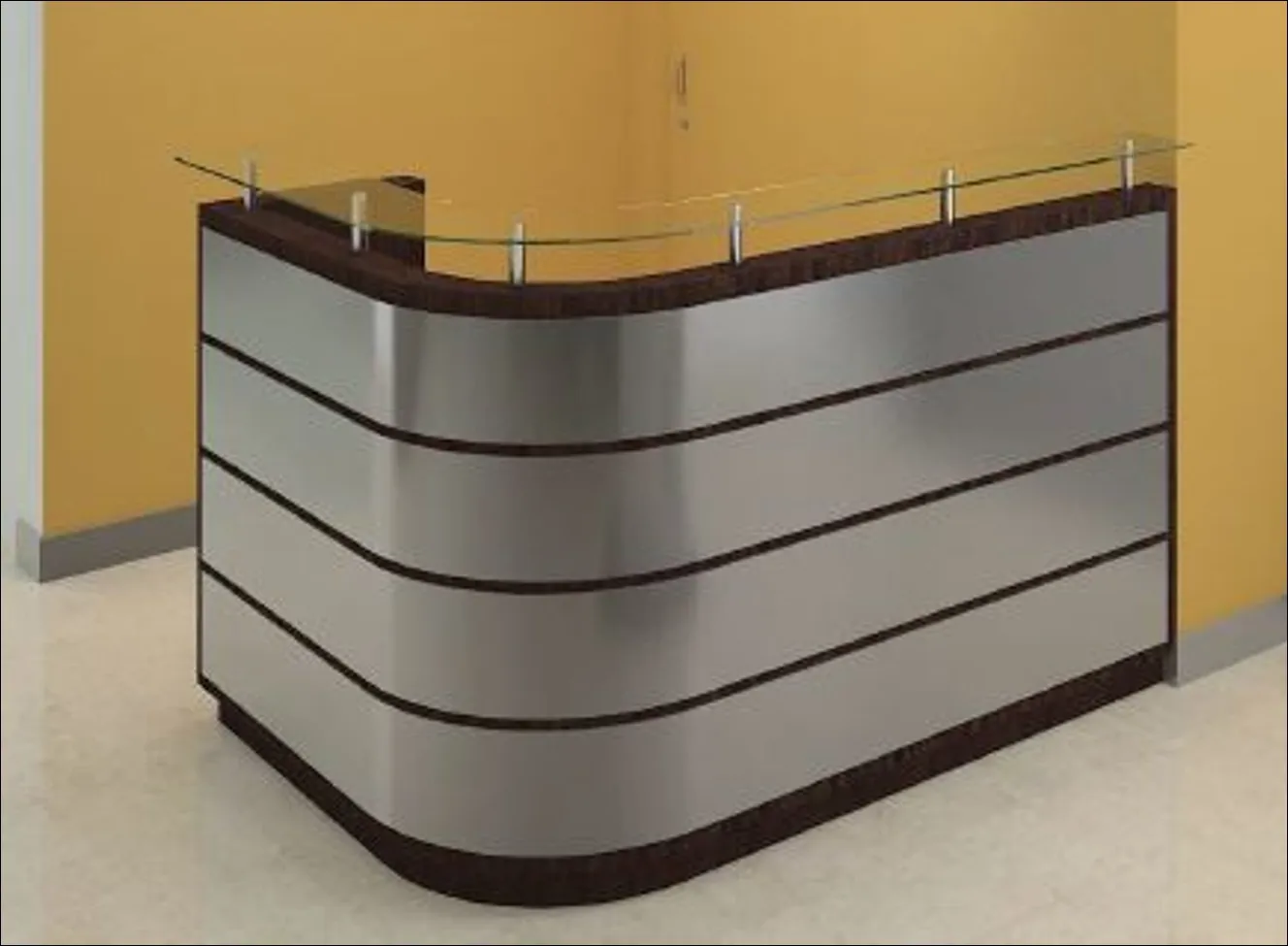 Counters en melamina, enchapados o pintados color madera con detalles en acero inoxidable – GM Proyectos Generales